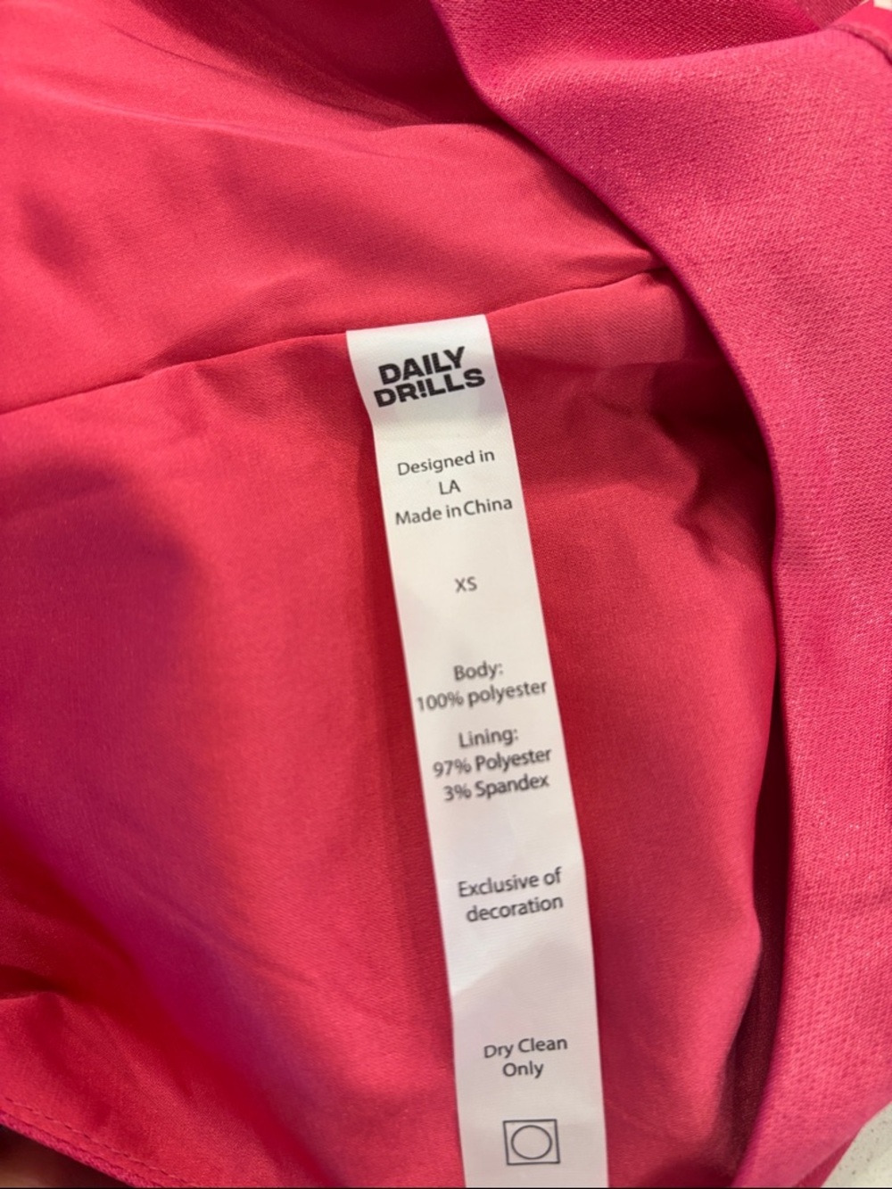 Daily Drills Pink Silky Maxi Dress Wedding Guest Formal Cocktail Party NWT XS - Picture 7 of 7